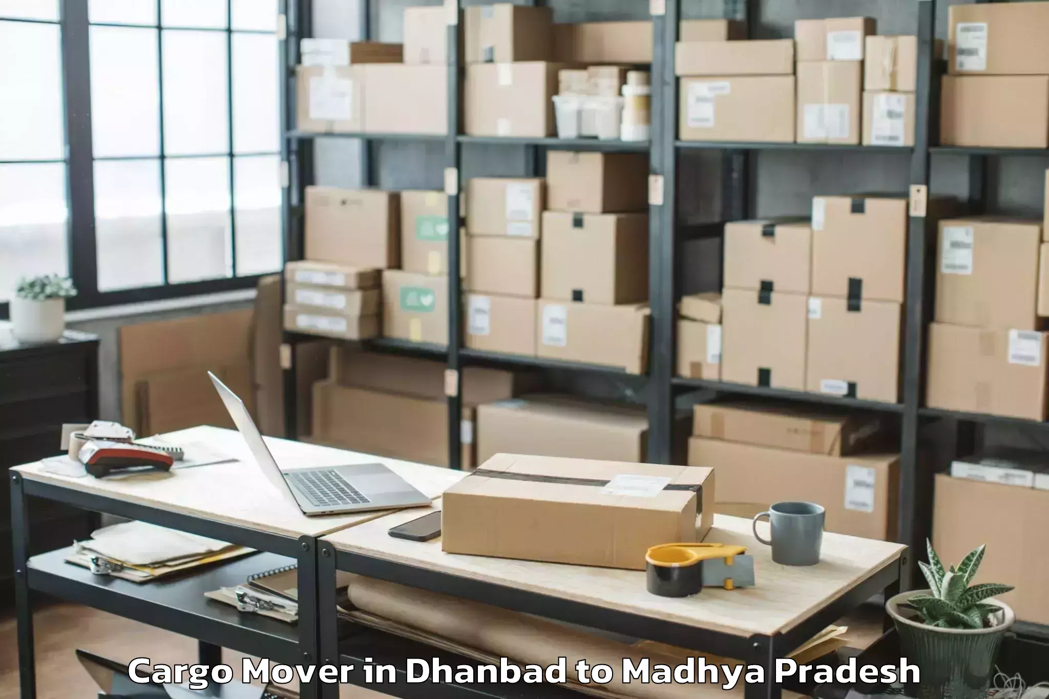 Book Dhanbad to Peoples University Bhopal Cargo Mover Online